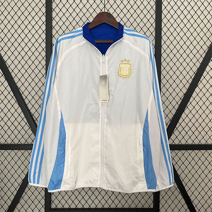 2024/2025 Argentina Reversible Windbreaker（White-Blue）Football Shirt