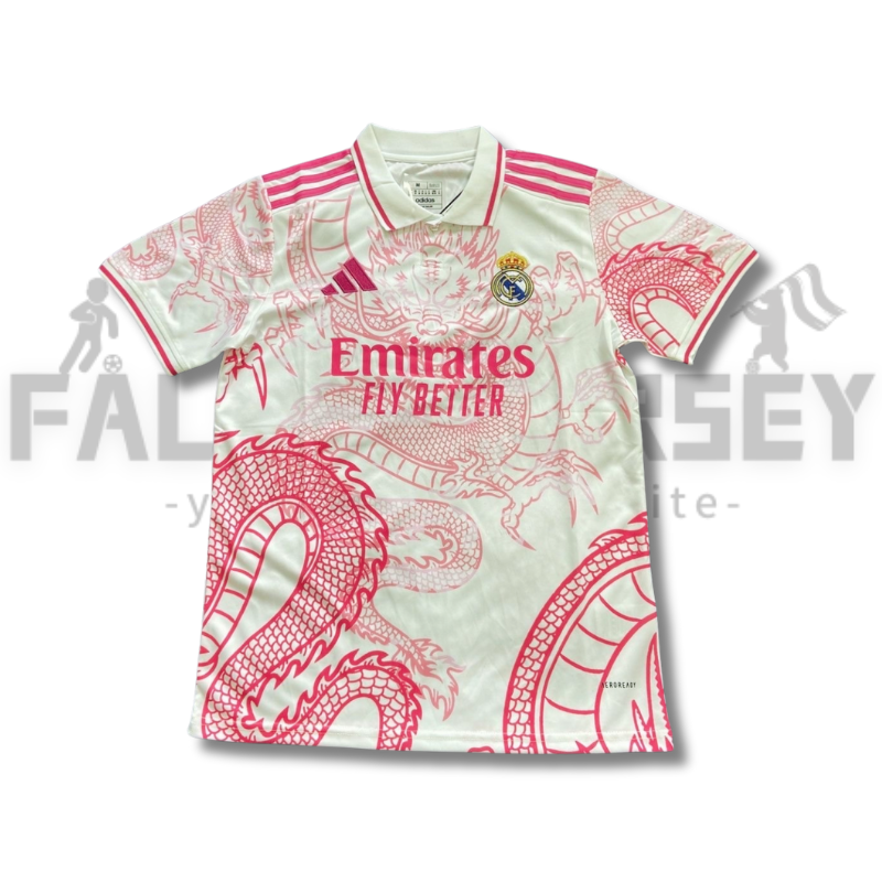 2025/2026 Real Madrid Pink Dragon Special Version Jersey（Fans Version）