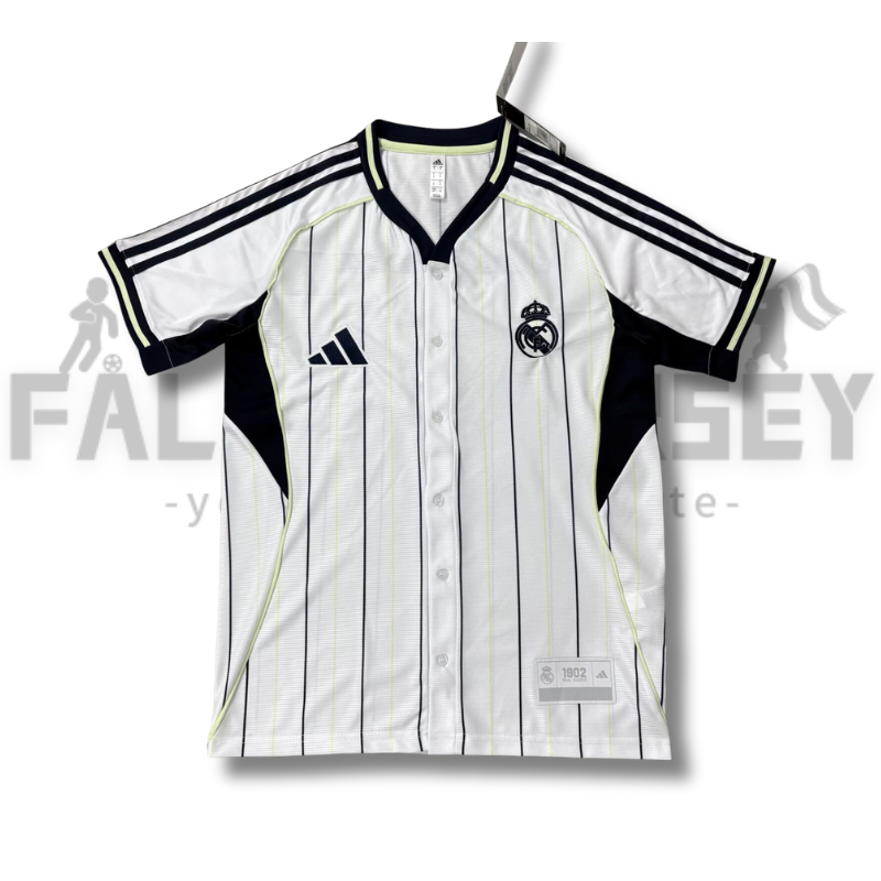 25/26 Real Madrid Baseball Style Pre match Casual Training Soccer Shirt