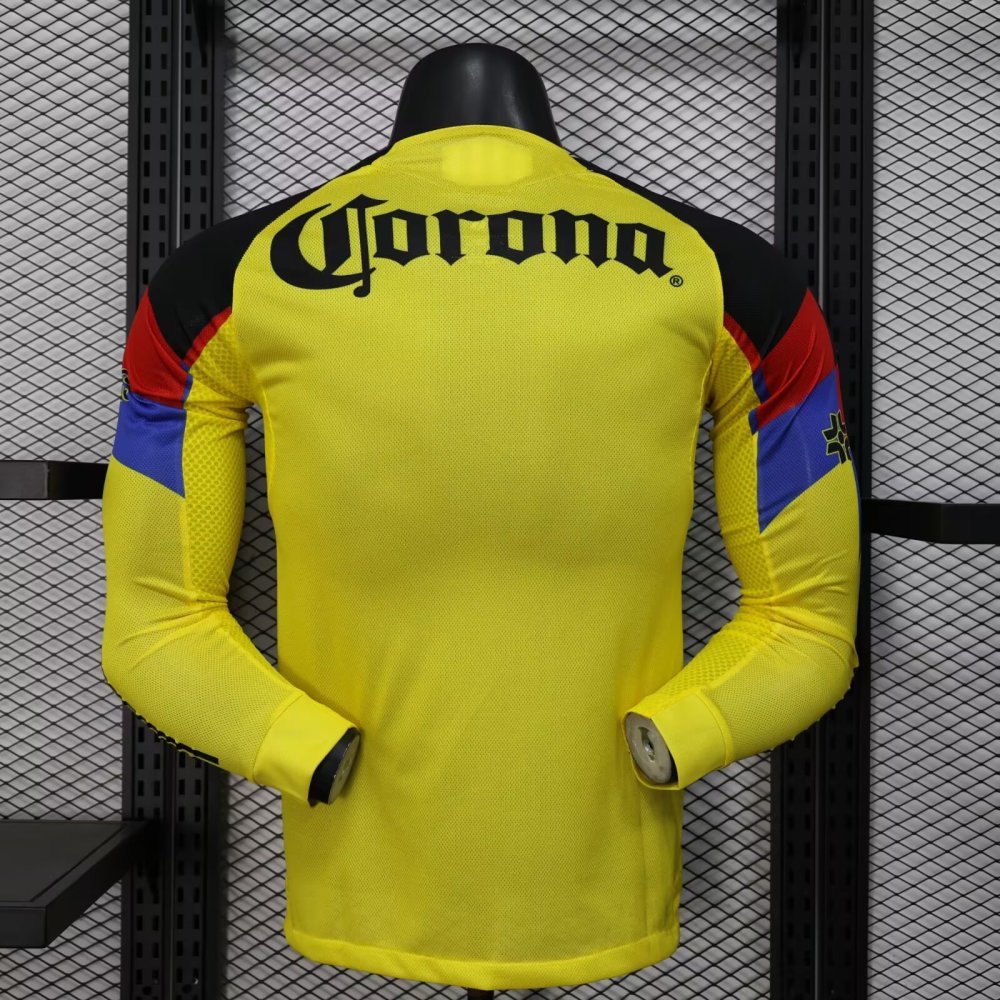 2025/2026 Club América Home Long sleeves Football Jersey （Player Version）