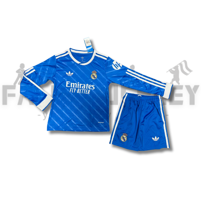 2025/2026 Real Madrid Third Long sleeves Kit (For Kids)