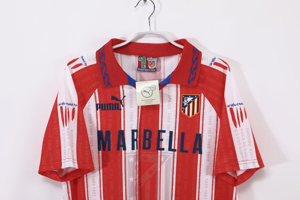 1995/1996 Atletico Madrid Home Football Shirt( Retro)