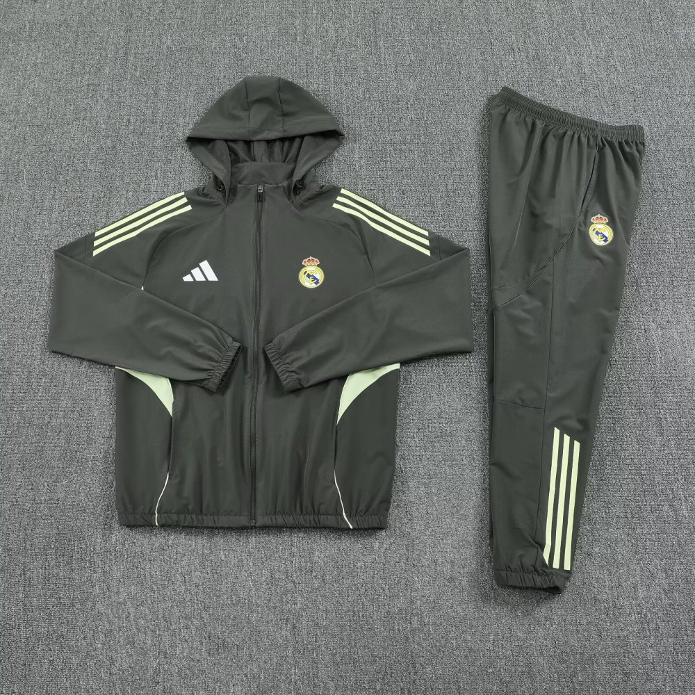 2025/2026 Real Madrid Gray Hooded jacket training
