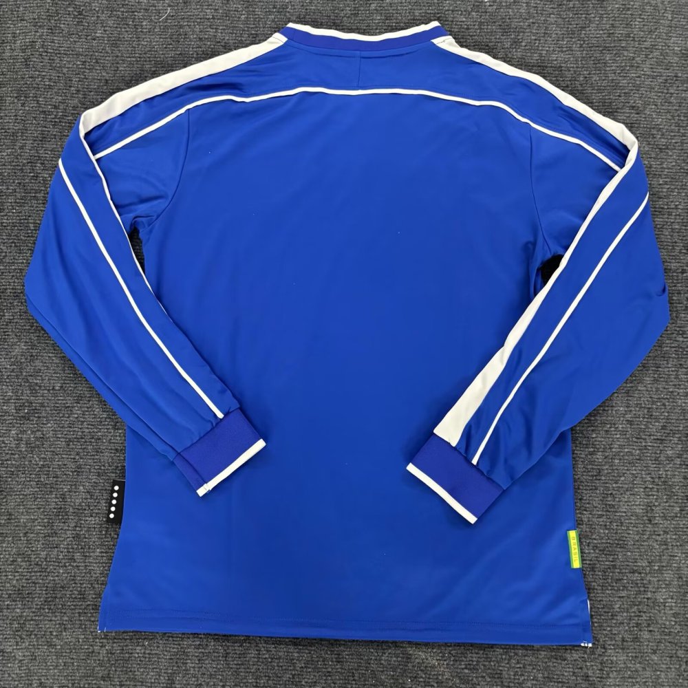 1998  Brazil Away Long sleeves Football Shirt (Retro)
