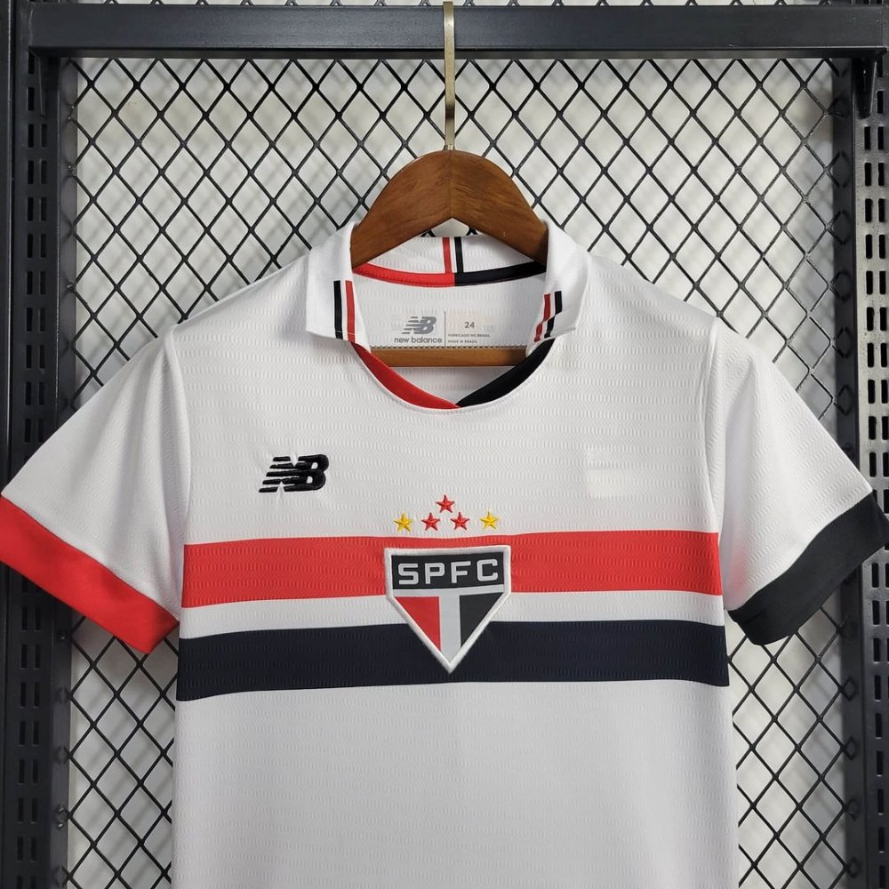 1:1 copy top quality 2024/2025 São Paulo Home Football Shirt Kids Size