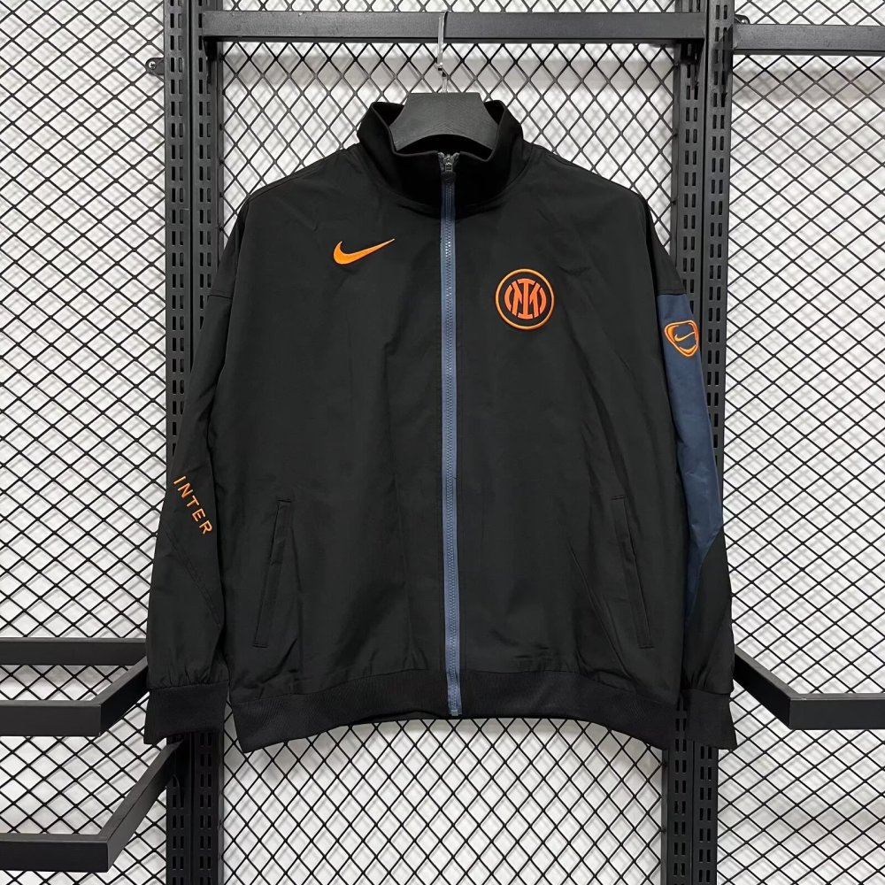 2025/2026 Inter Milan Black Waterproof Windbreaker