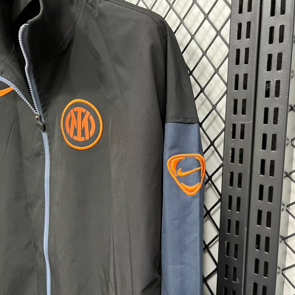2025/2026 Inter Milan Black Waterproof Windbreaker