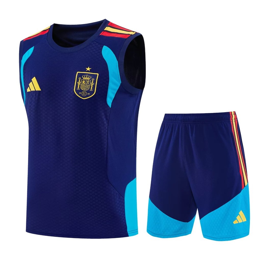 2026/2027 Spain Blue Sleeveless training suit set