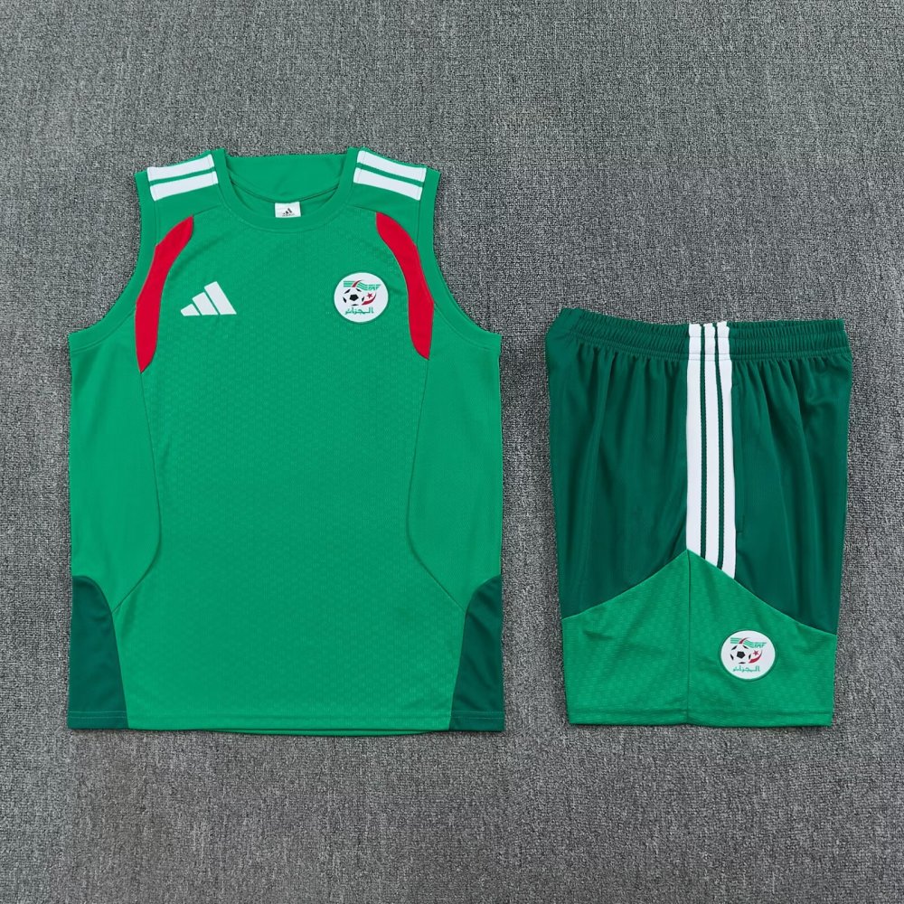 2026/2027 Algeria Green Sleeveless training suit set