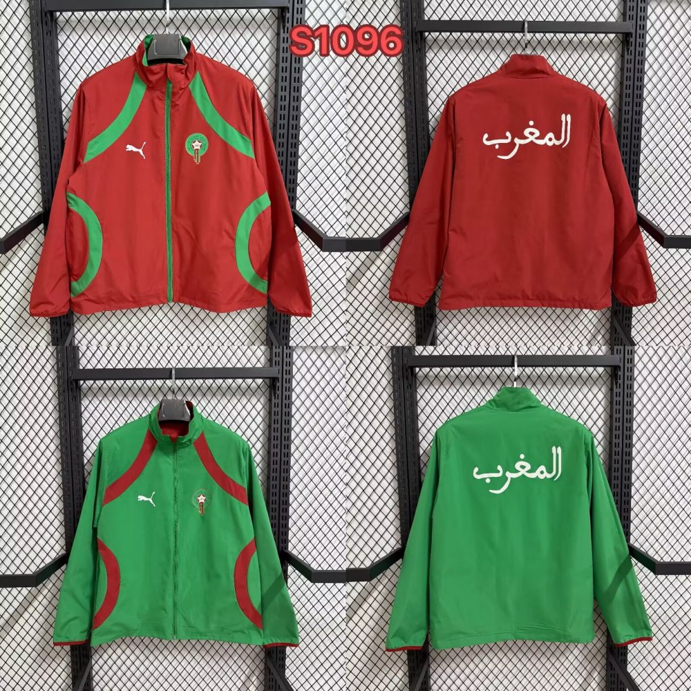 2026/2027 Morocco Reversible Windbreaker（Red- Green）Football Shirt