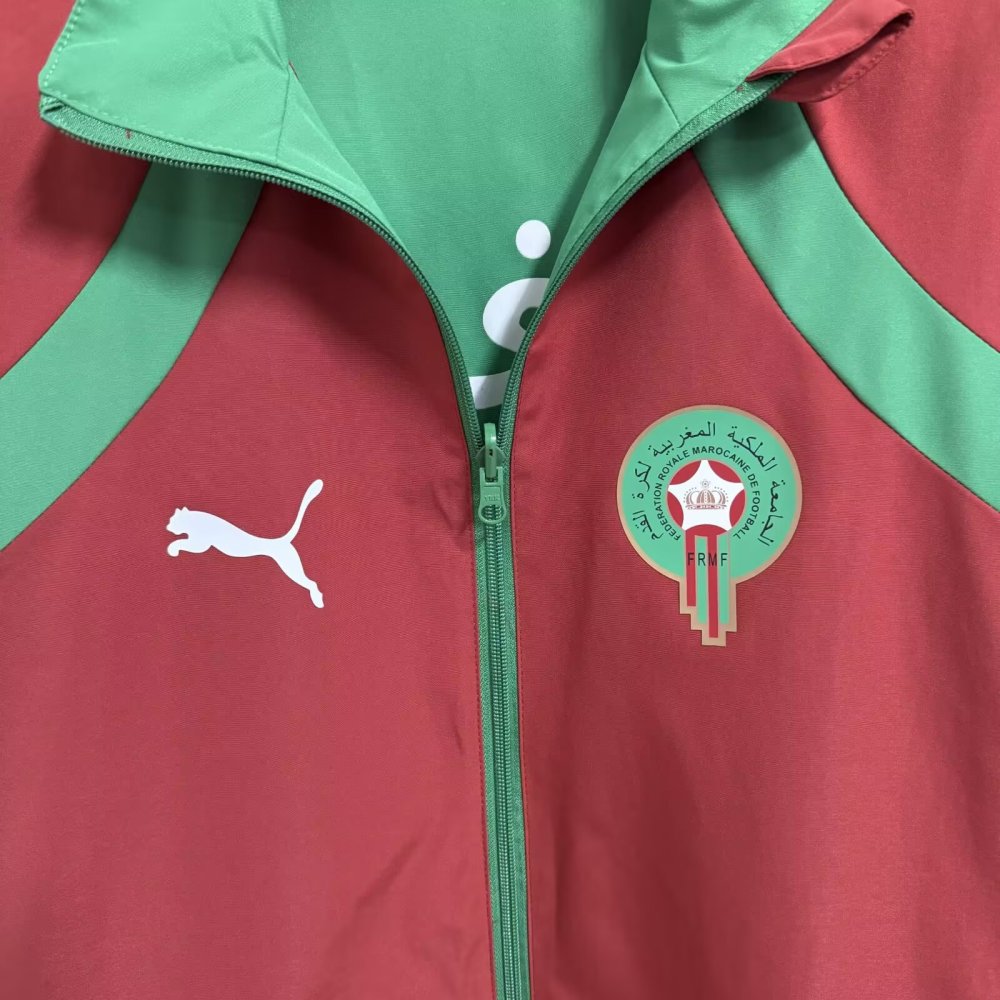 2026/2027 Morocco Reversible Windbreaker（Red- Green）Football Shirt