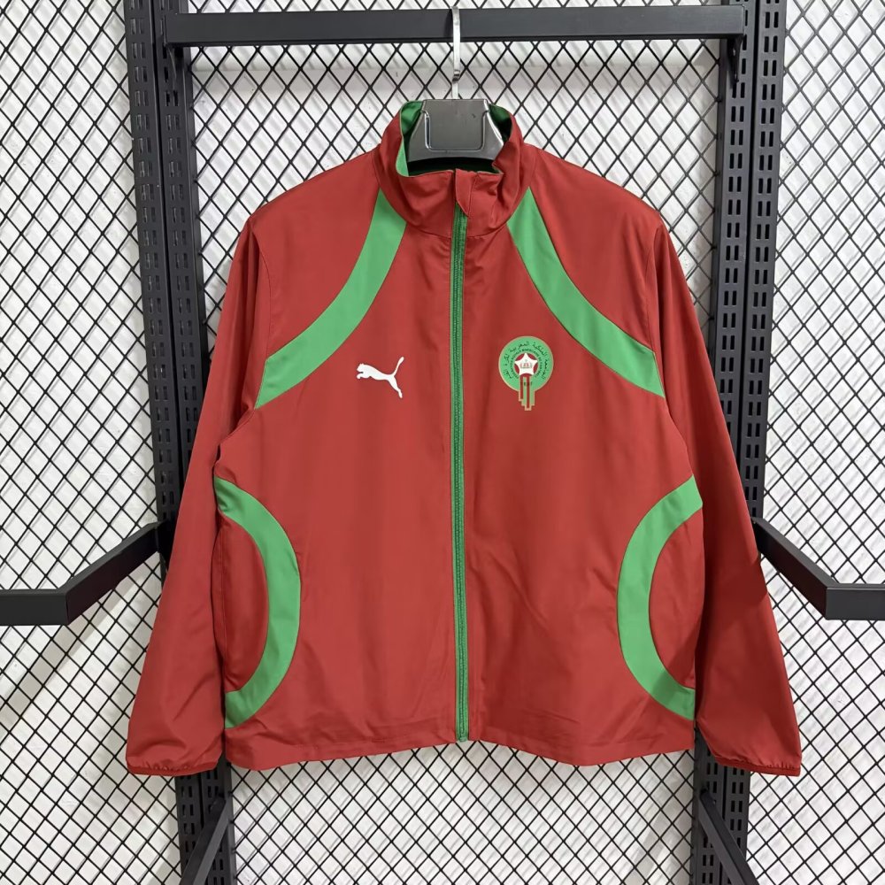2026/2027 Morocco Reversible Windbreaker（Red- Green）Football Shirt
