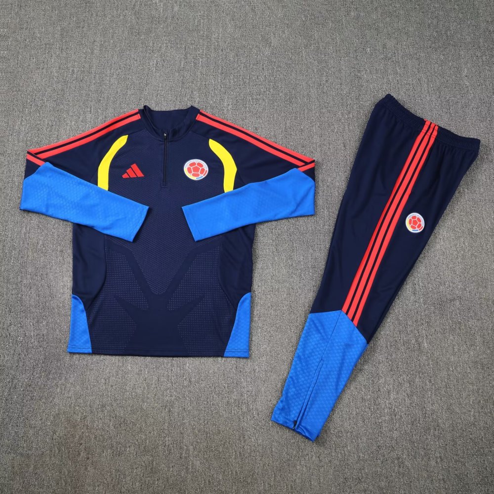 2026/2027 Colombia dark blue  Half-zip training suit set