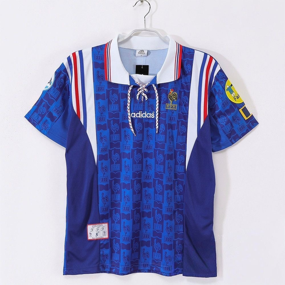 1:1 copy top quality 1996 Retro France Home Football Shirt