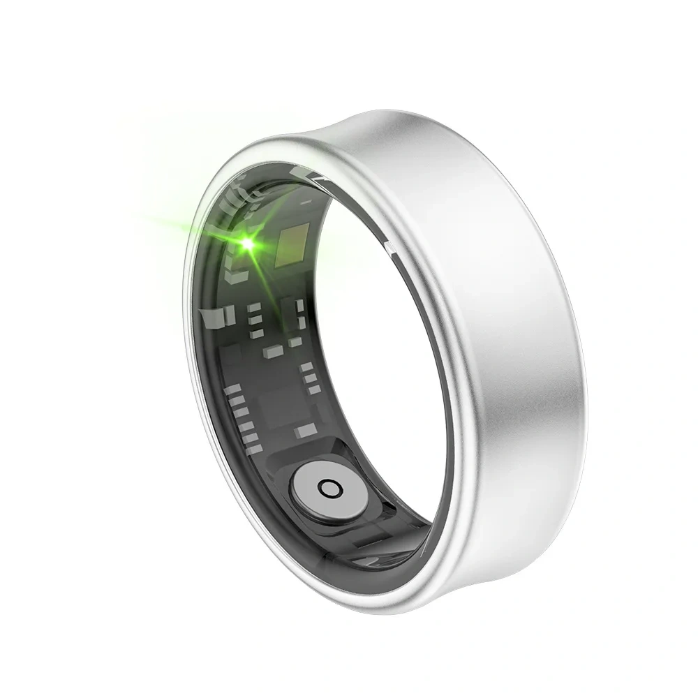 Mayissi Smart Ring with Sleep Monitoring-No Subscription- 7-Day Battery-Activity/Stress/SpO2/HR/Women's Health Tracking-AI Insights-iOS & Android- Silver-Waterproof