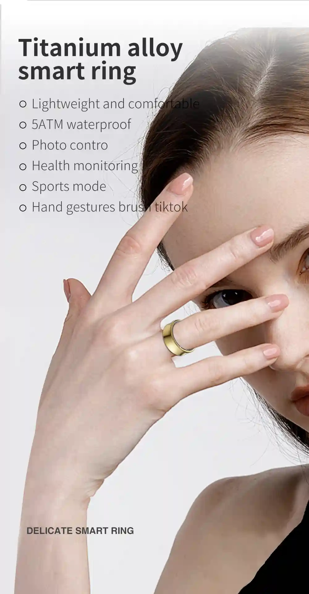 Mayissi Smart Ring with Sleep Monitoring-No Subscription-15-Days-Battery-Standby-time-Activity/Stress/SpO2/HR/Women's Health Tracking-AI Insights-iOS & Android- Silver-Waterproof