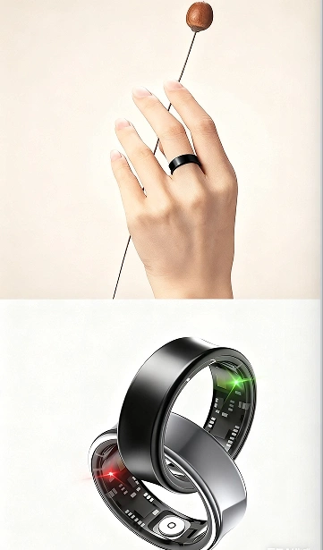 Mayissi Smart Ring with Sleep Monitoring-No Subscription-15-Days-Battery-Standby-time-Activity/Stress/SpO2/HR/Women's Health Tracking--Waterproof-AI Insights-iOS & Android- Black