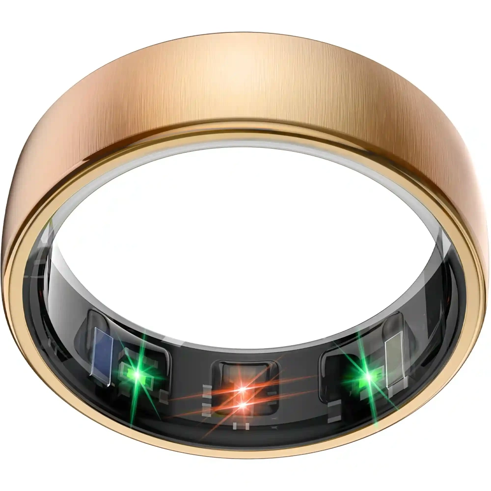 Mayissi Smart Ring with Sleep Monitoring-No Subscription-15-Days-Battery-Standby-time-Activity/Health Management/Women's Health Tracking--Waterproof-iOS & Android- Gold