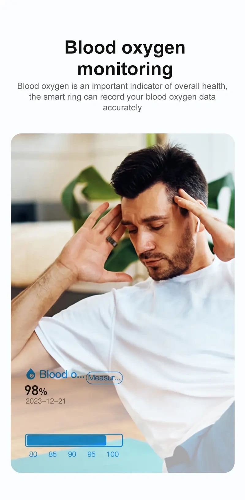 Mayissi Smart Ring with Sleep Monitoring-No Subscription-15-Days-Battery-Standby-time-Activity-Health Management--Waterproof-iOS & Android- RoseGold