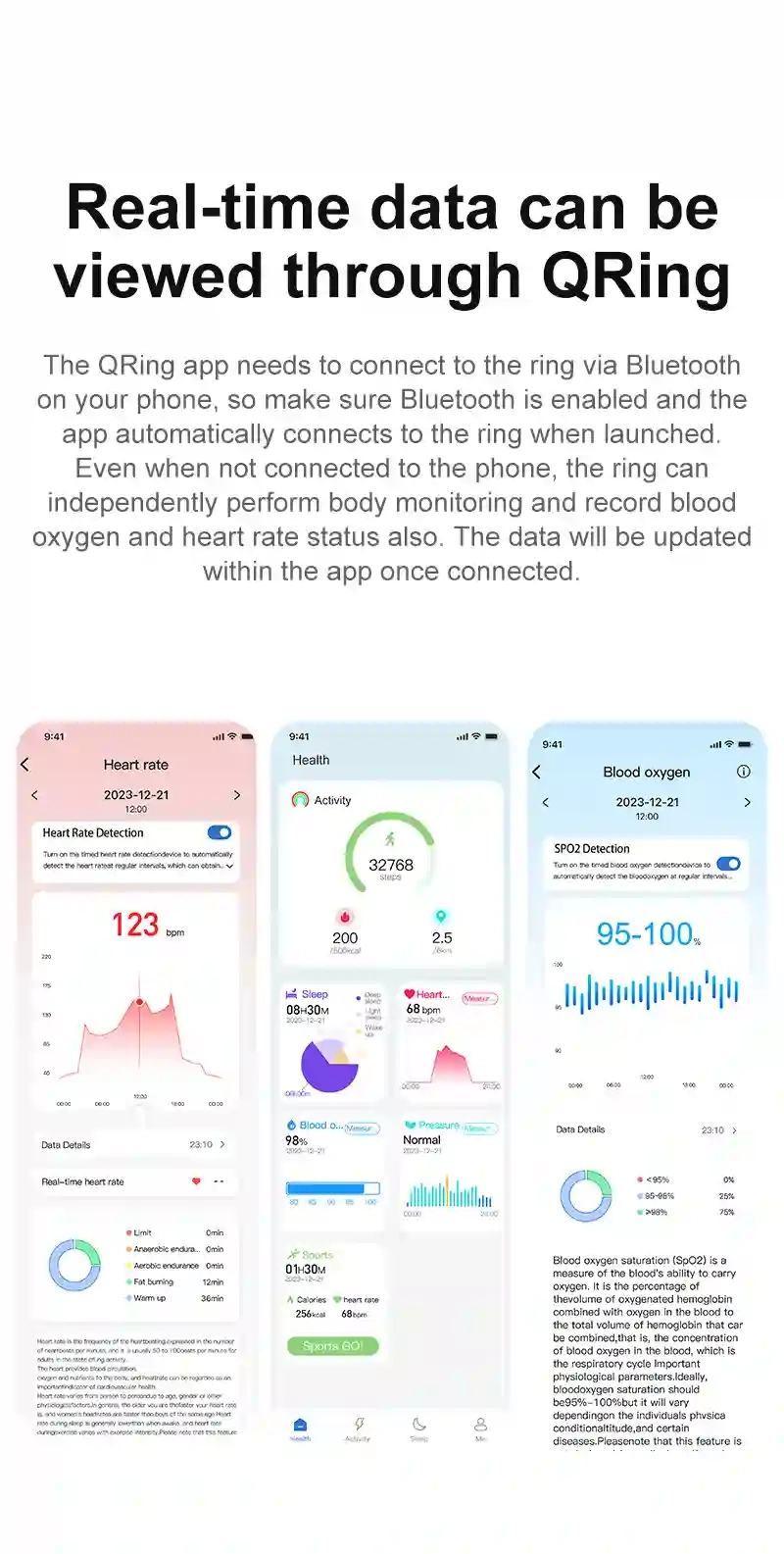 Mayissi Smart Ring with Sleep Monitoring-No Subscription-15-Days-Battery-Standby-time-Activity-Health Management--Waterproof-iOS & Android- RoseGold