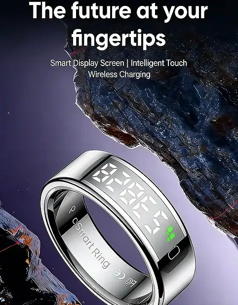 Mayissi Smart Ring-LED Display- Gesture or Touch Controls -Tracks Activity, Sleep, Heart Rate, Blood Oxygen,pressure -IP68 Waterproof-No-Subscription-15 Days Battery Standby time--Health Management--iOS & Android- XZR11SILVER