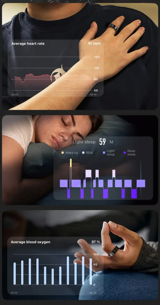 Mayissi Smart Ring-LED Display- Gesture or Touch Controls -Tracks Activity, Sleep, Heart Rate, Blood Oxygen,pressure -IP68 Waterproof-No-Subscription-15 Days Battery Standby time--Health Management--iOS & Android- Rose Gold