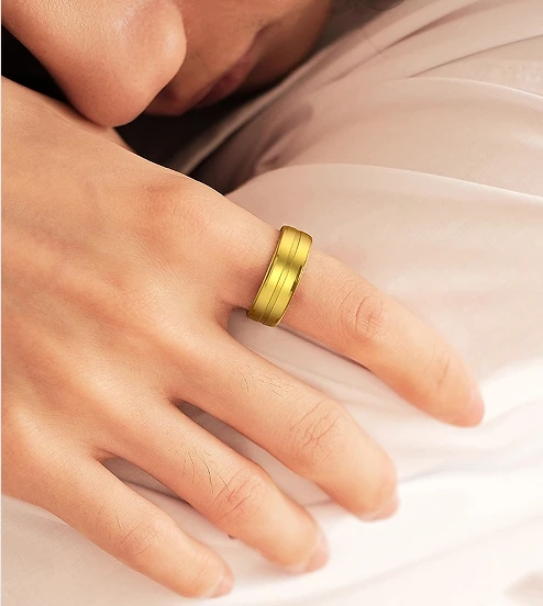 Mayissi Smart Ring -Tracks Activity, Sleep, Heart Rate, Blood Oxygen,pressure -IP68 Waterproof-No-Subscription-15 Days Battery Standby time--Health Management--iOS & Android- XZR06GOLD