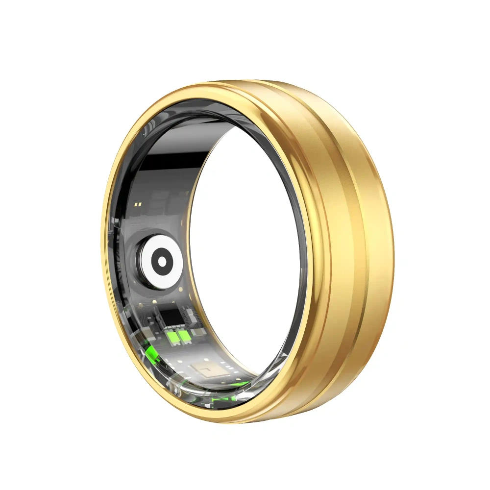 Mayissi Smart Ring -Tracks Activity, Sleep, Heart Rate, Blood Oxygen,pressure -IP68 Waterproof-No-Subscription-15 Days Battery Standby time--Health Management--iOS & Android- XZR06GOLD