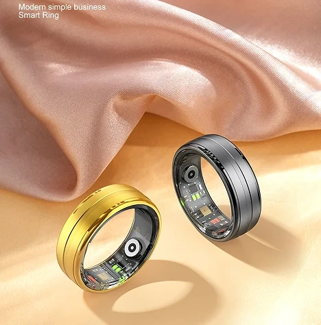 Mayissi Smart Ring -Tracks Activity, Sleep, Heart Rate, Blood Oxygen,pressure -IP68 Waterproof-No-Subscription-15 Days Battery Standby time--Health Management--iOS & Android- XZR06GOLD