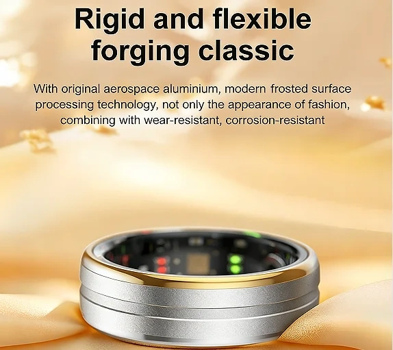 Mayissi Smart Ring -Tracks Activity, Sleep, Heart Rate, Blood Oxygen,pressure -IP68 Waterproof-No-Subscription-15 Days Battery Standby time--Health Management--iOS & Android- XZR06SILVER