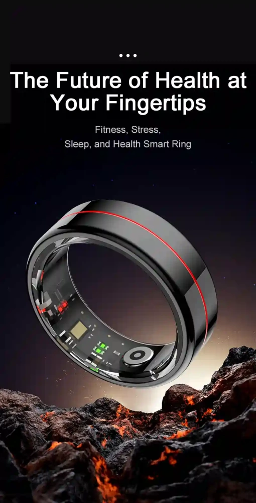 Mayissi Smart Ring-Sleep-Activity-Stress-SpO2-HR-Tracking-Gesture remote control-Waterproof- No Subscription-15-Days-Battery-Standby-time-iOS & Android-XZR04Black