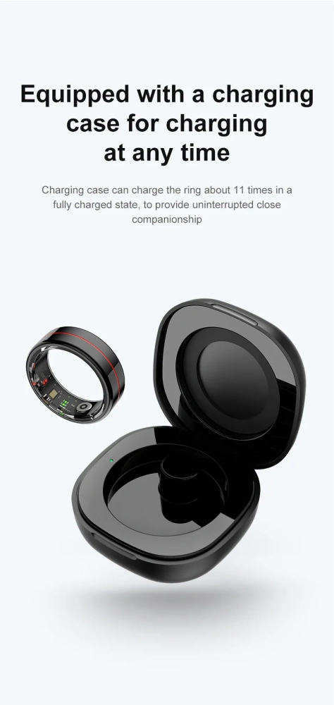 Mayissi Smart Ring-Sleep-Activity-Stress-SpO2-HR-Tracking-Gesture remote control-Waterproof- No Subscription-15-Days-Battery-Standby-time-iOS & Android-XZR04Black