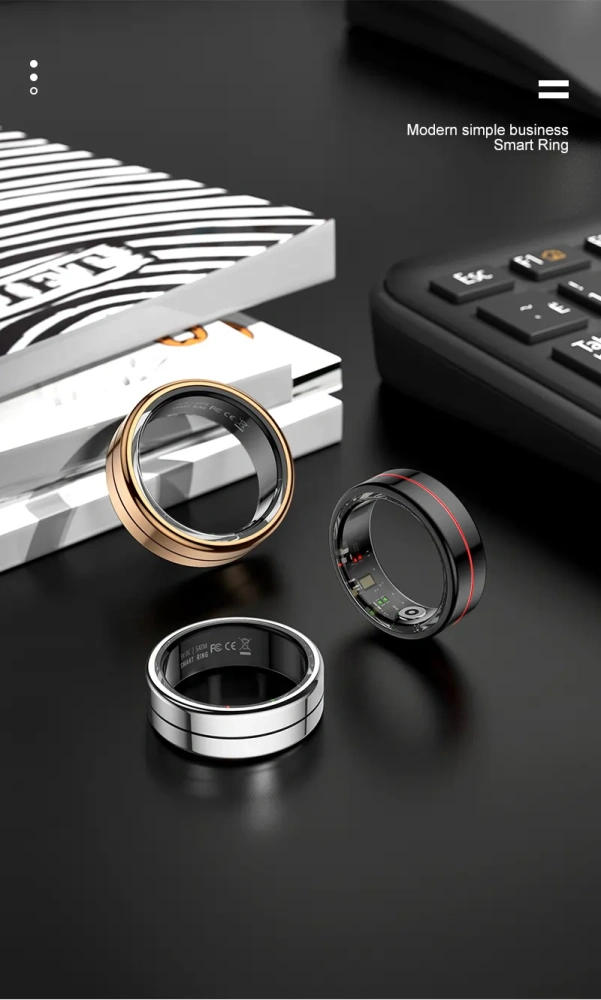 Mayissi Smart Ring-Sleep-Activity-Stress-SpO2-HR-Tracking-Gesture remote control-Waterproof- No Subscription-15-Days-Battery-Standby-time-iOS & Android-XZR04Black