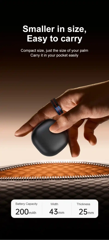 Mayissi Smart Ring-Sleep-Activity-Stress-SpO2-HR-Tracking-Gesture remote control-Waterproof- No Subscription-15-Days-Battery-Standby-time-iOS & Android-XZR04Black