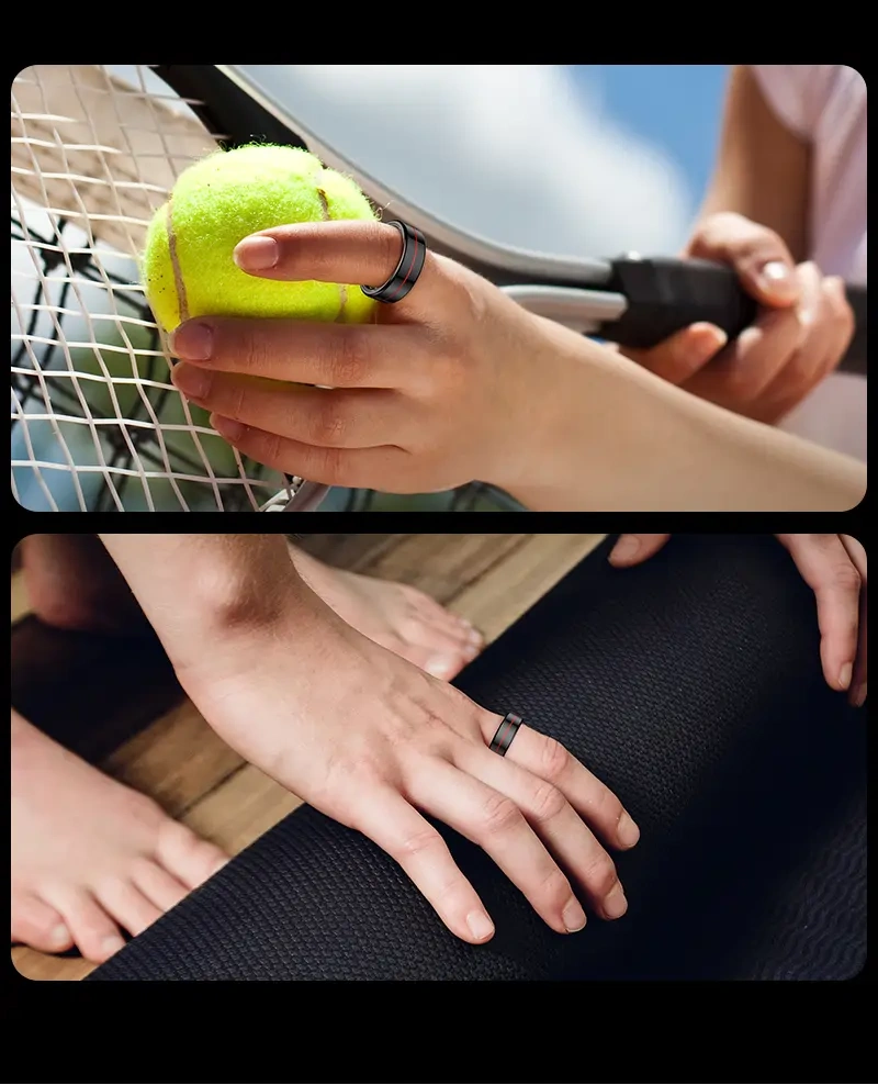 Mayissi Smart Ring-Sleep-Activity-Stress-SpO2-HR-Tracking-Gesture remote control-Waterproof- No Subscription-15-Days-Battery-Standby-time-iOS & Android-XZR04Black