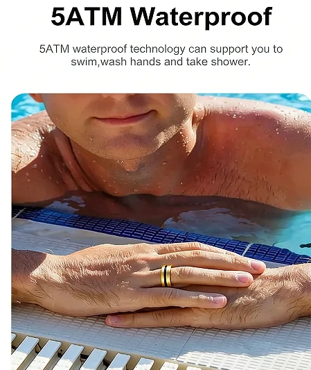 Mayissi Smart Ring-Sleep-Activity-Stress-SpO2-HR-Tracking-Gesture remote control-Waterproof- No Subscription-15-Days-Battery-Standby-time-iOS & Android-XZR04Gold