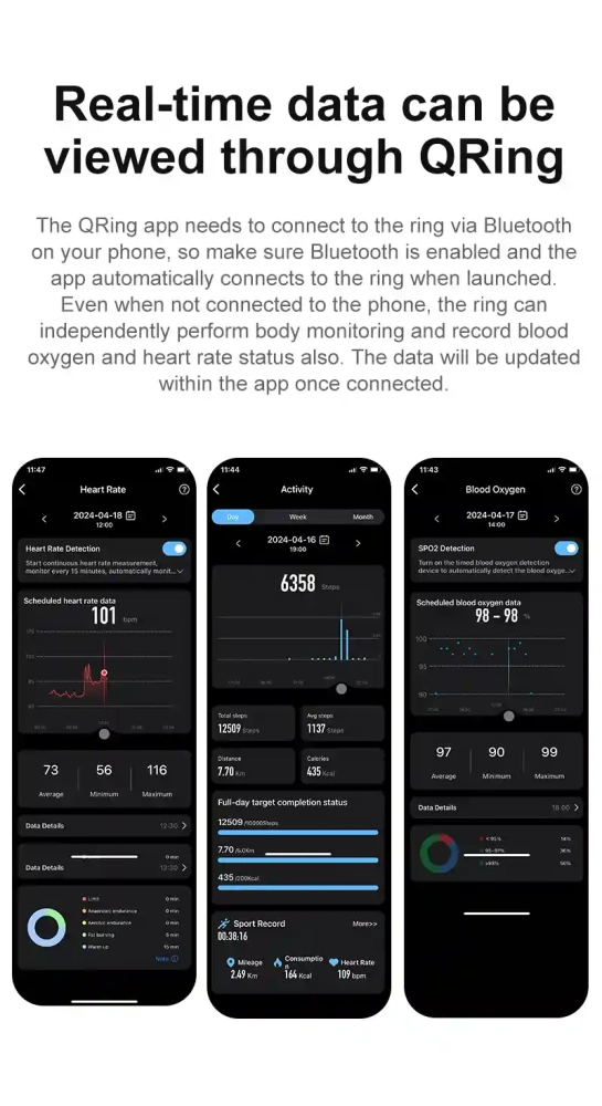 Mayissi Smart Ring-Sleep-Activity-Stress-SpO2-HR-Tracking-Gesture remote control-Waterproof- No Subscription-15-Days-Battery-Standby-time-iOS & Android-XZR04Gold