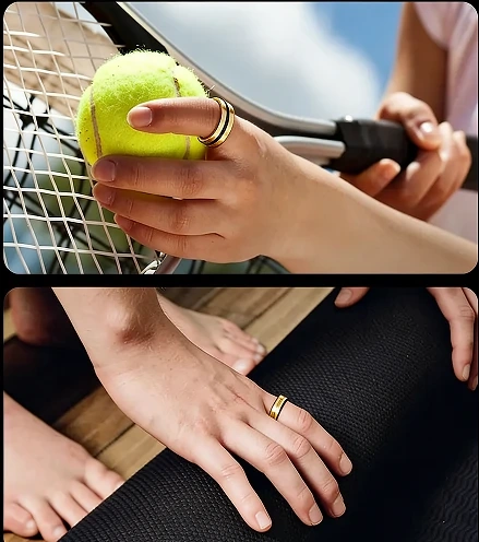 Mayissi Smart Ring-Sleep-Activity-Stress-SpO2-HR-Tracking-Gesture remote control-Waterproof- No Subscription-15-Days-Battery-Standby-time-iOS & Android-XZR04Gold