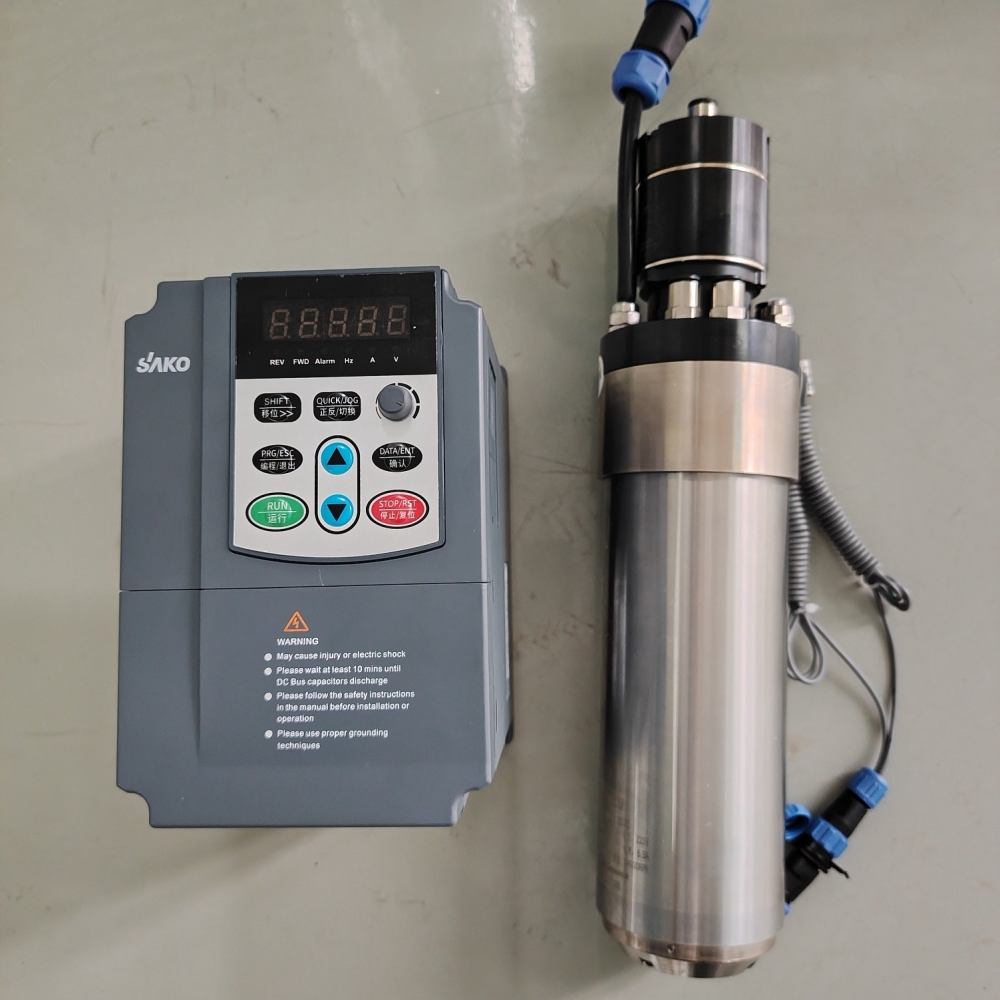 2.2KW 220V Water Cooled Tool changing Spindle Motor Kits & 2.2kw VFD Inverter 24000rpm ISO20 Collets for CNC Router Engraving