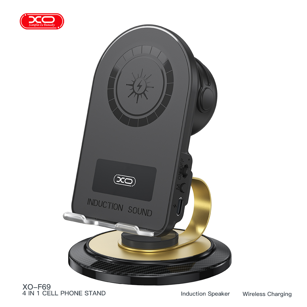 F69 Bluetooth Speaker Stand with Wireless Charging Sensor