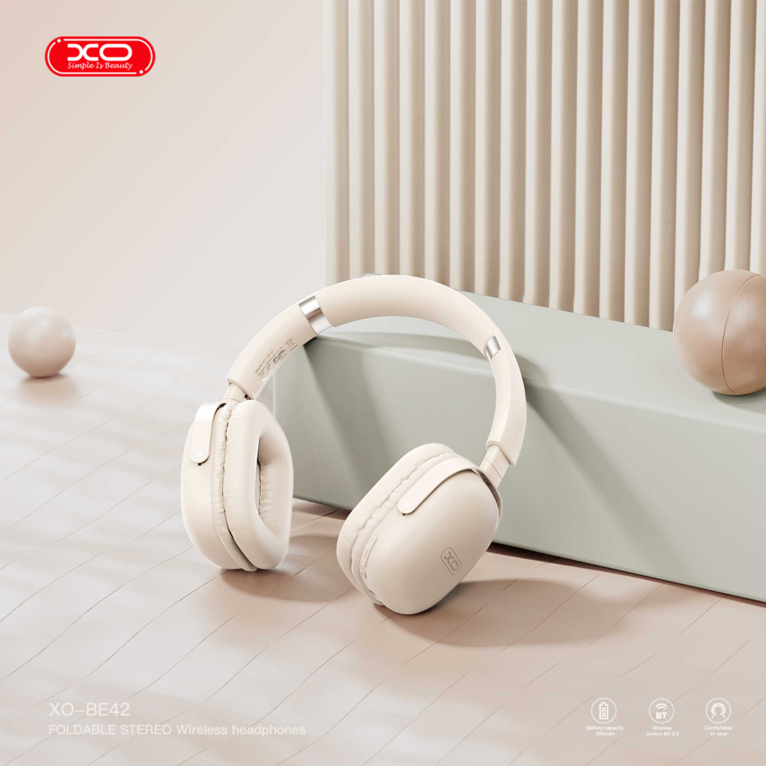 BE42 Scarlet Metal Stand Folding Headband Bluetooth Headset