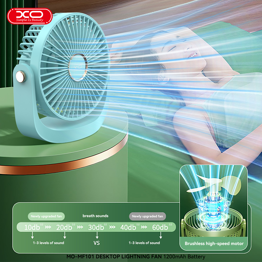 MF101 Desktop Lighting Fan Adjustable 180 degrees 1200mAh