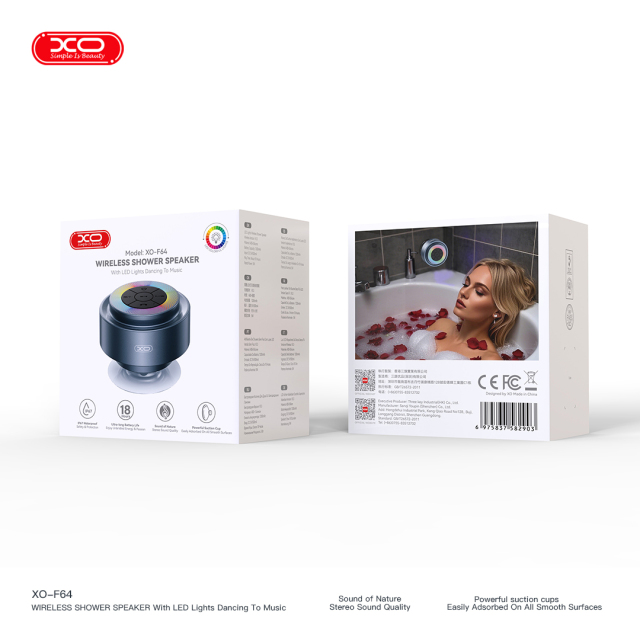 F64 Bathroom Waterproof Suction Cup Bluetooth Speaker
