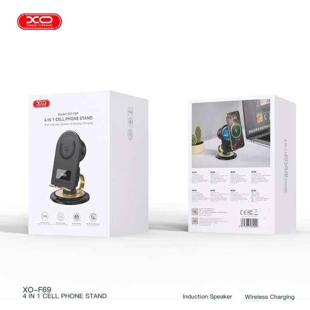 F69 Bluetooth Speaker Stand with Wireless Charging Sensor