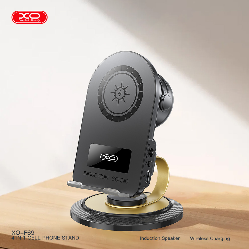 F69 Bluetooth Speaker Stand with Wireless Charging Sensor