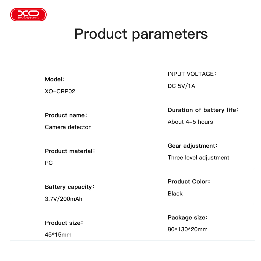 CRP02 Camera Anti-snooping Detectors