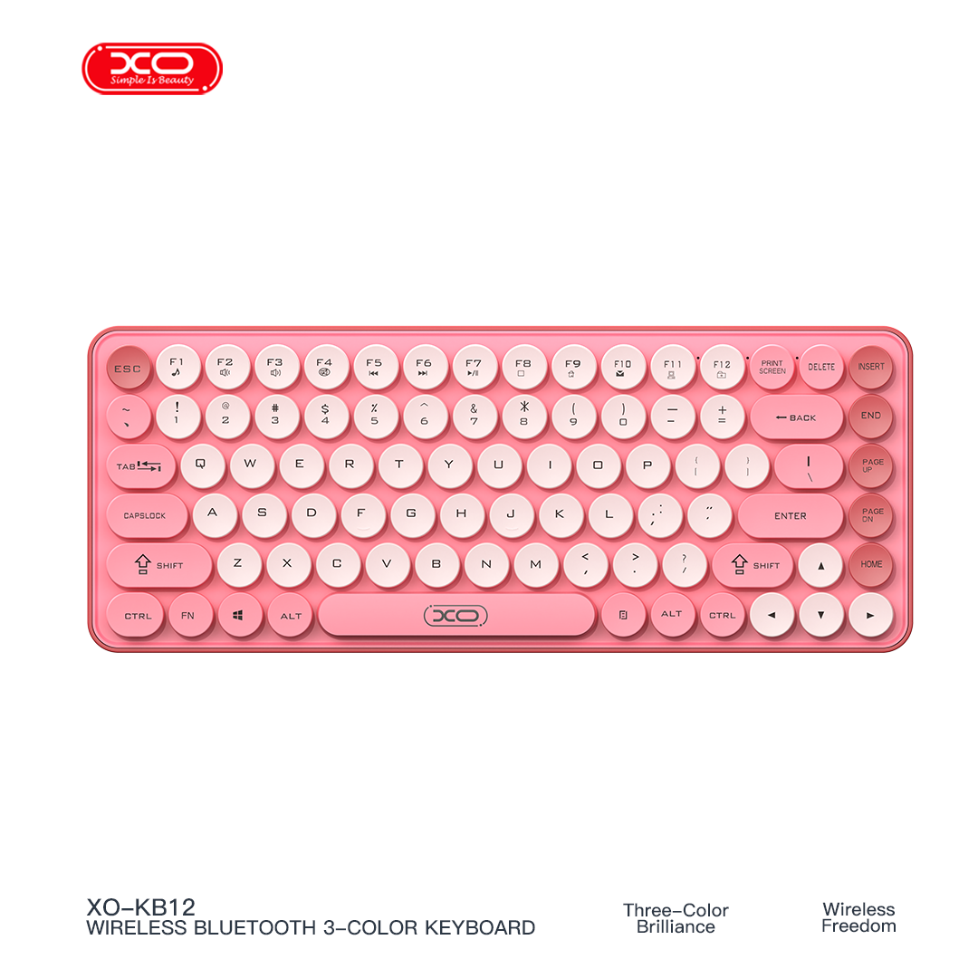 KB-12 Wireless Bluetooth Dual Mode 86 Keys Cool Tri-Colour Keyboard