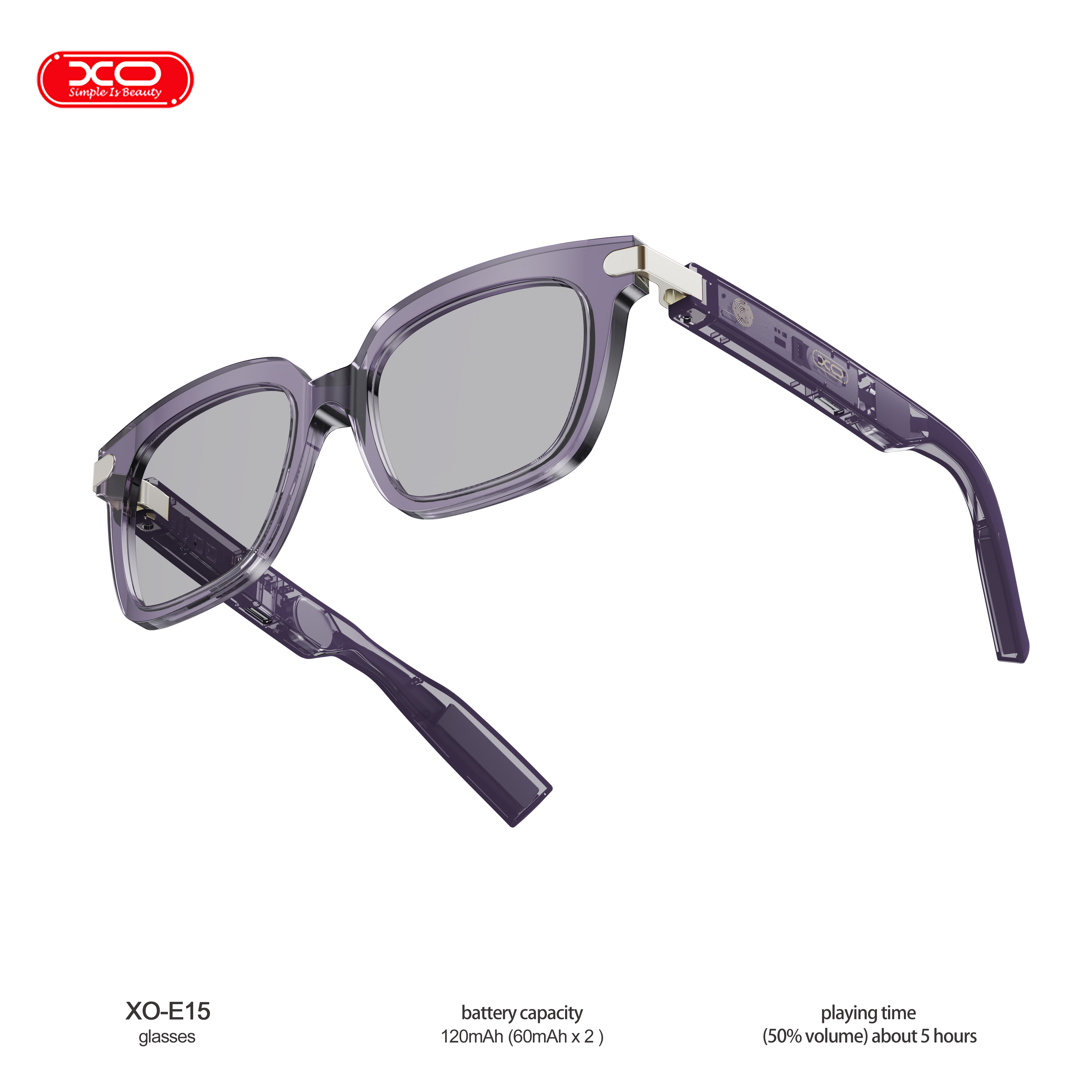 E15 Holographic Transparent Smart Audio Glasses