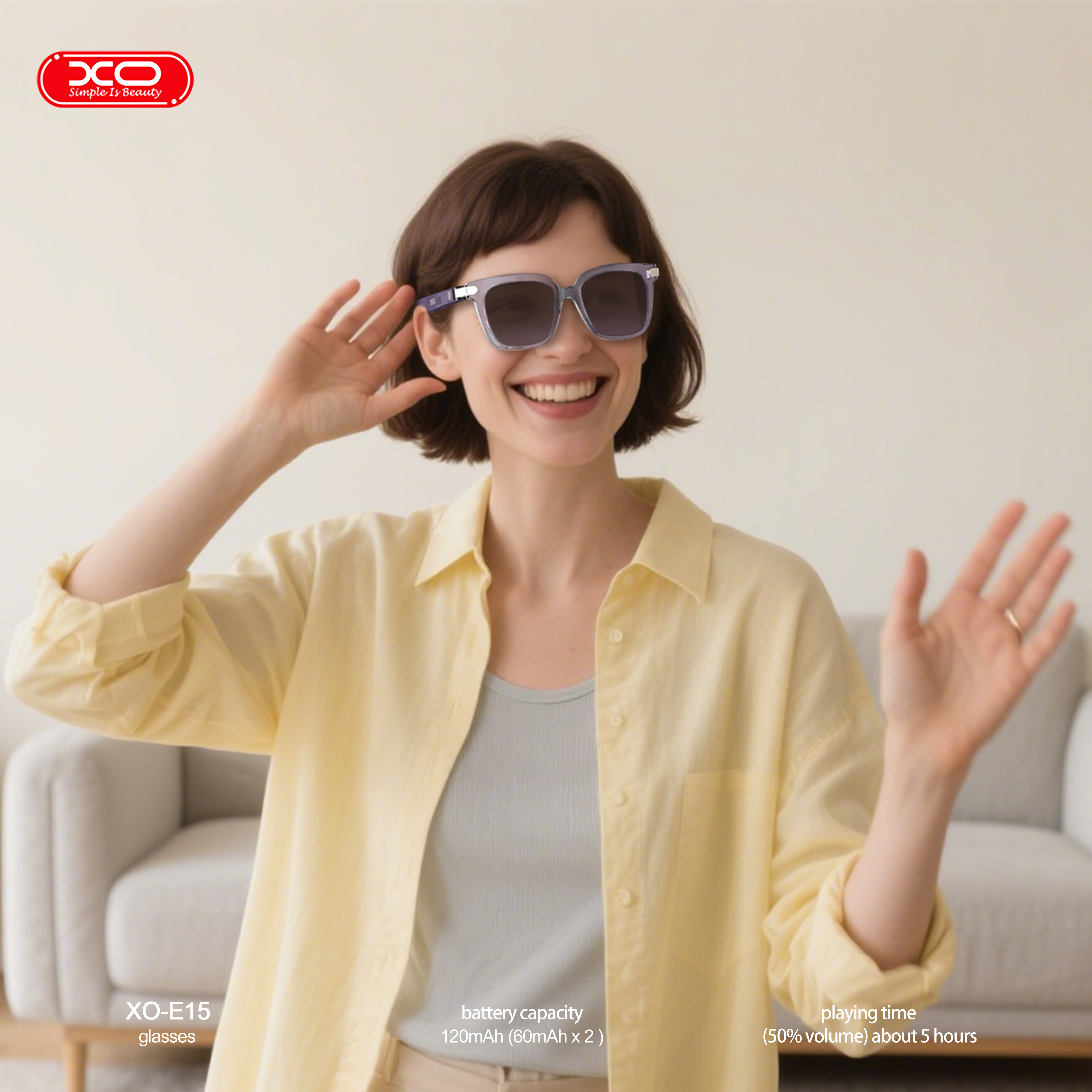E15 Holographic Transparent Smart Audio Glasses