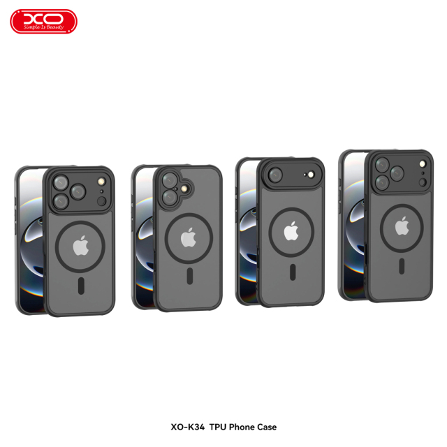 K34 iPhone17 6.3" / Air 6.6"/  Pro 6.3" /  Pro Max 6.9" TPU+PC Phone Case Built-in Magnet